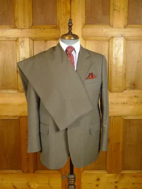 080824/016 apsley mayfair savile row bespoke brown / green multi-pinstripe worsted town & country suit 41 short 080824/016 apsley mayfair savile row bespoke brown / green multi-pinstripe worsted town & country suit 41 short