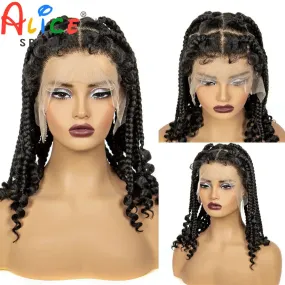 14inch Synthetic Knotless Box Braided Wigs with Curly Ends Natural Full Lace Braiding Hair Wigs with Baby Hair for Black Women 14inch Synthetic Knotless Box Braided Wigs with Curly Ends Natural Full Lace Braiding Hair Wigs with Baby Hair for Black Women