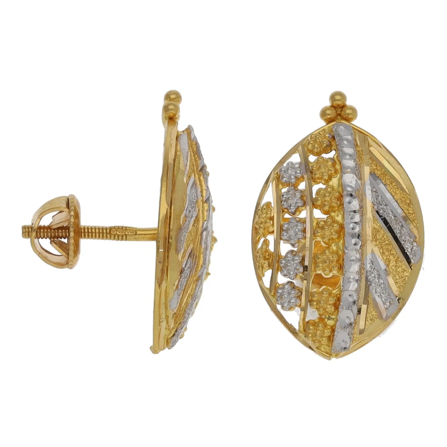 22ct Bi-Colour Gold Dress/Cocktail Pendant & Earrings Set