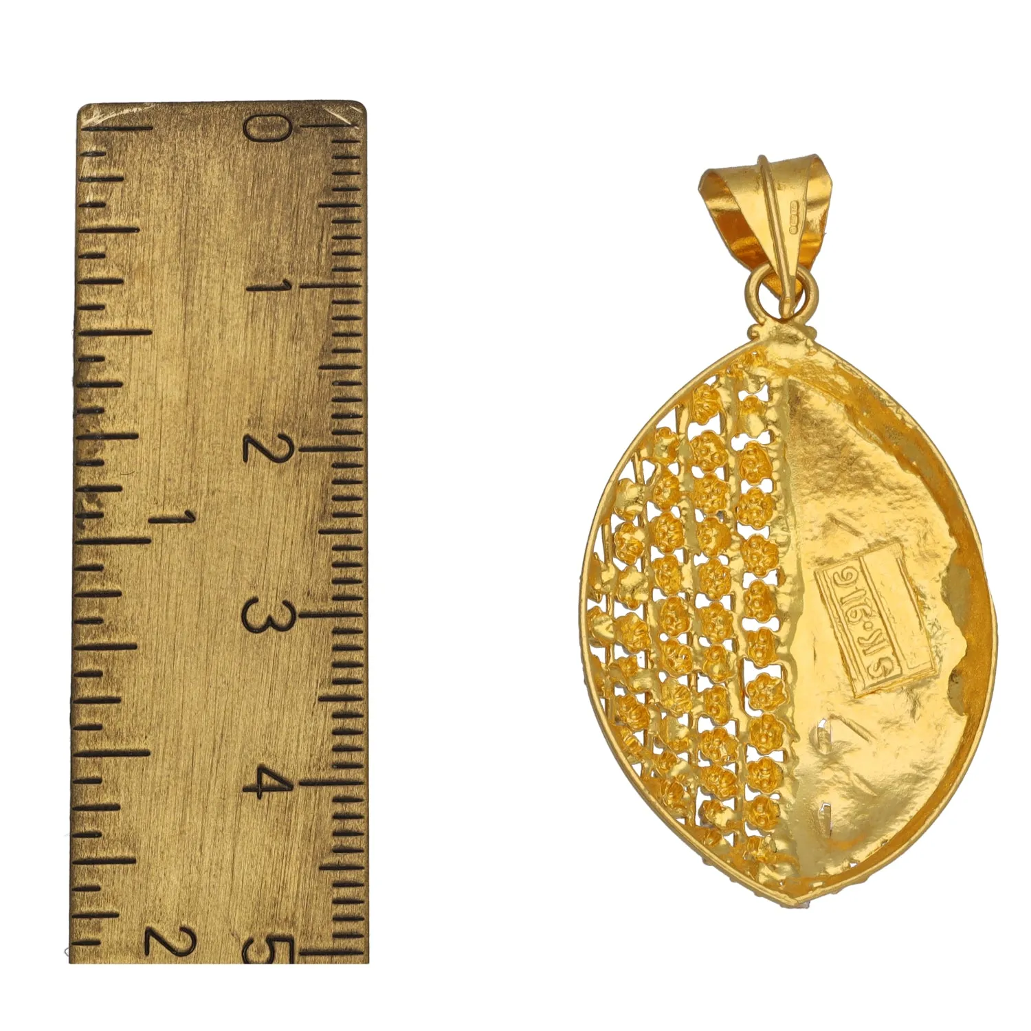 22ct Bi-Colour Gold Dress/Cocktail Pendant & Earrings Set