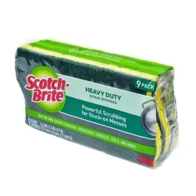 3M Scotch Brite Heavy Duty Sponge 9 Units   Scrubbing sponges with high resistance. Suitable for powerful scrubbing to remove adhering dirt-277123 3M Scotch Brite Heavy Duty Sponge 9 Units   Scrubbing sponges with high resistance. Suitable for powerful scrubbing to remove adhering dirt-277123