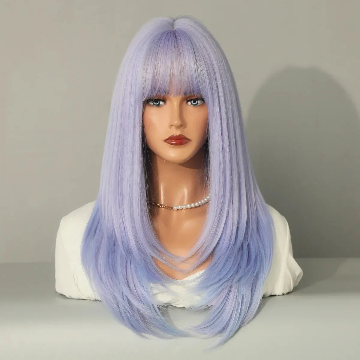 60cm Long 9Style Black Gold Straight Cosplay Hair Wig for Women’s Halloween Christmas Anime Wigs