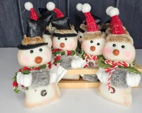 7"-Stuffed Snowman/Woman Ornament. 7"-Stuffed Snowman/Woman Ornament.