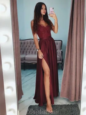A-line Burgundy V-Neck Chic Modest Long Party Prom Dresses PD115 A-line Burgundy V-Neck Chic Modest Long Party Prom Dresses PD115
