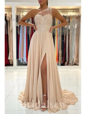 A-line Champagne One Shoulder Floor-Length Fashion Elegant Stylish Evening Long Prom Dresses PD1120 A-line Champagne One Shoulder Floor-Length Fashion Elegant Stylish Evening Long Prom Dresses PD1120