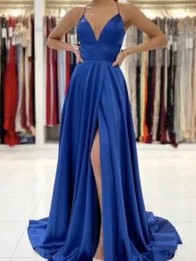 A-line Elegant Satin Elegant Women Simple Formal Long Prom Dresses PD395 A-line Elegant Satin Elegant Women Simple Formal Long Prom Dresses PD395