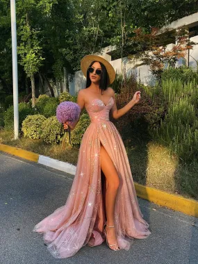 A-line Pink Modest Unique Elegant Gorgeous Evening Long Prom Dresses PD324 A-line Pink Modest Unique Elegant Gorgeous Evening Long Prom Dresses PD324