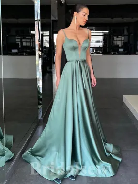 A-line Satin Spaghetti Straps Stylish New Long Women Evening Prom Dresses PD872 A-line Satin Spaghetti Straps Stylish New Long Women Evening Prom Dresses PD872