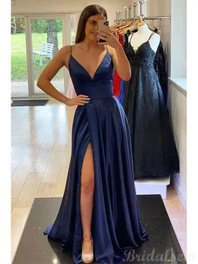 A-line Simple Satin Spaghetti Straps Party Black Girls Slay Evening Long Prom Dresses PD500 A-line Simple Satin Spaghetti Straps Party Black Girls Slay Evening Long Prom Dresses PD500