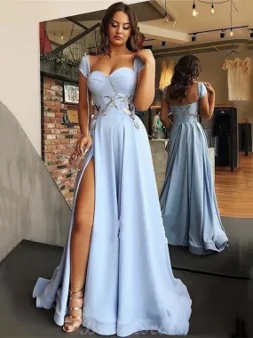 A-line Sky Blue Elegant Fashion Formal Long Prom Dresses, Evening Dress PD431 A-line Sky Blue Elegant Fashion Formal Long Prom Dresses, Evening Dress PD431