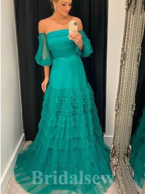 A-line Tulle Strapless Fashion Elegant Long Women Evening Prom Dresses PD906 A-line Tulle Strapless Fashion Elegant Long Women Evening Prom Dresses PD906