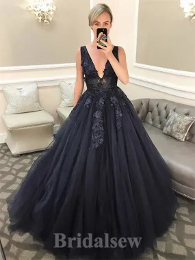 A-line V-Neck Tulle Best Floor-Length Elegant Modest Long Party Evening Prom Dresses PD1320 A-line V-Neck Tulle Best Floor-Length Elegant Modest Long Party Evening Prom Dresses PD1320