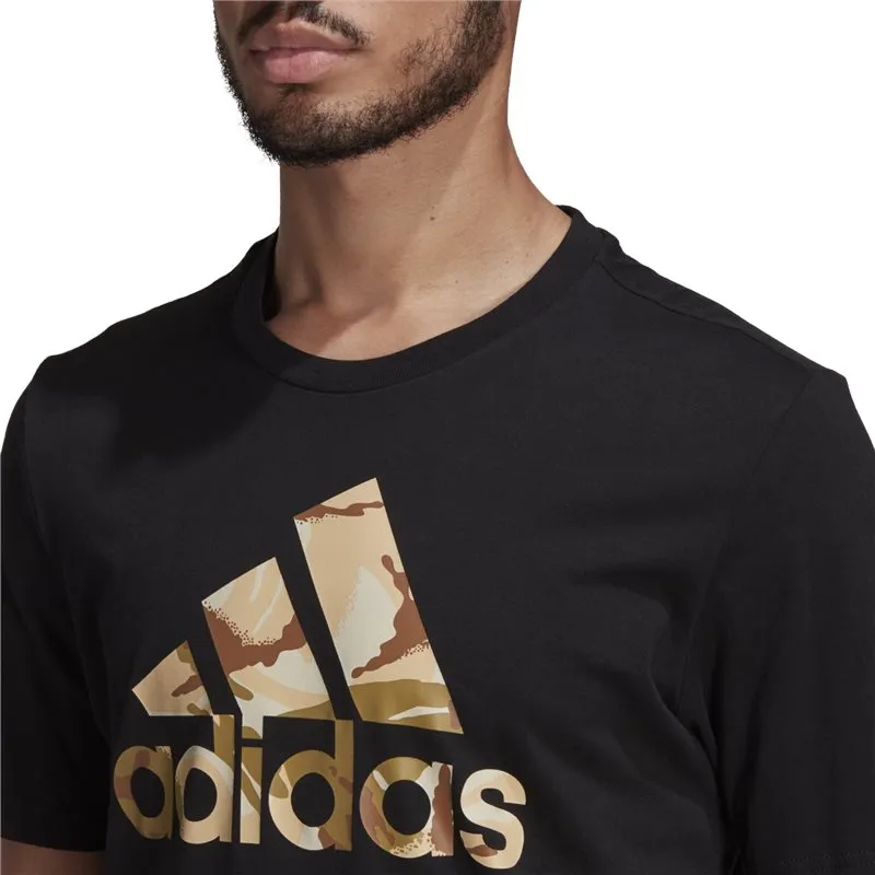 adidas Essentials Camouflage Print Tee - Mens - Black/Aluminium