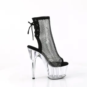 ADORE-1018RM Black & Clear Calf High Peep Toe Boots ADORE-1018RM Black & Clear Calf High Peep Toe Boots
