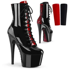 ADORE-1020FH Black & Red Calf High Boots ADORE-1020FH Black & Red Calf High Boots