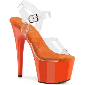 ADORE-708 Orange & Clear Platform Heels ADORE-708 Orange & Clear Platform Heels