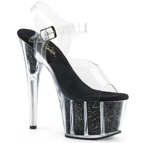ADORE-708G Clear & Black Ankle Peep Toe High Heel ADORE-708G Clear & Black Ankle Peep Toe High Heel