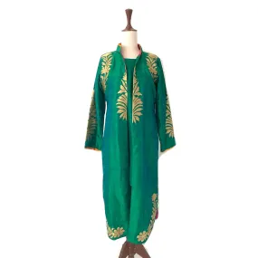 Ambrish Damani Green Silk Embroidered Outfit | Brand New | Ambrish Damani Green Silk Embroidered Outfit | Brand New |