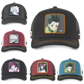 Anime Hunter  Hunter Trucker Mesh Hat - Featuring Killua Gon and Hisoka Anime Hunter  Hunter Trucker Mesh Hat - Featuring Killua Gon and Hisoka