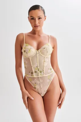 Annette Lace Bodysuit - Nude Floral Annette Lace Bodysuit - Nude Floral