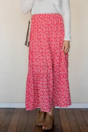 Antique Blooms Tiered Maxi Skirt Antique Blooms Tiered Maxi Skirt