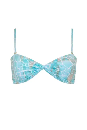 AQUA PEBBLES BORA BORA TWIST BANDEAU BIKINI TOP AQUA PEBBLES BORA BORA TWIST BANDEAU BIKINI TOP