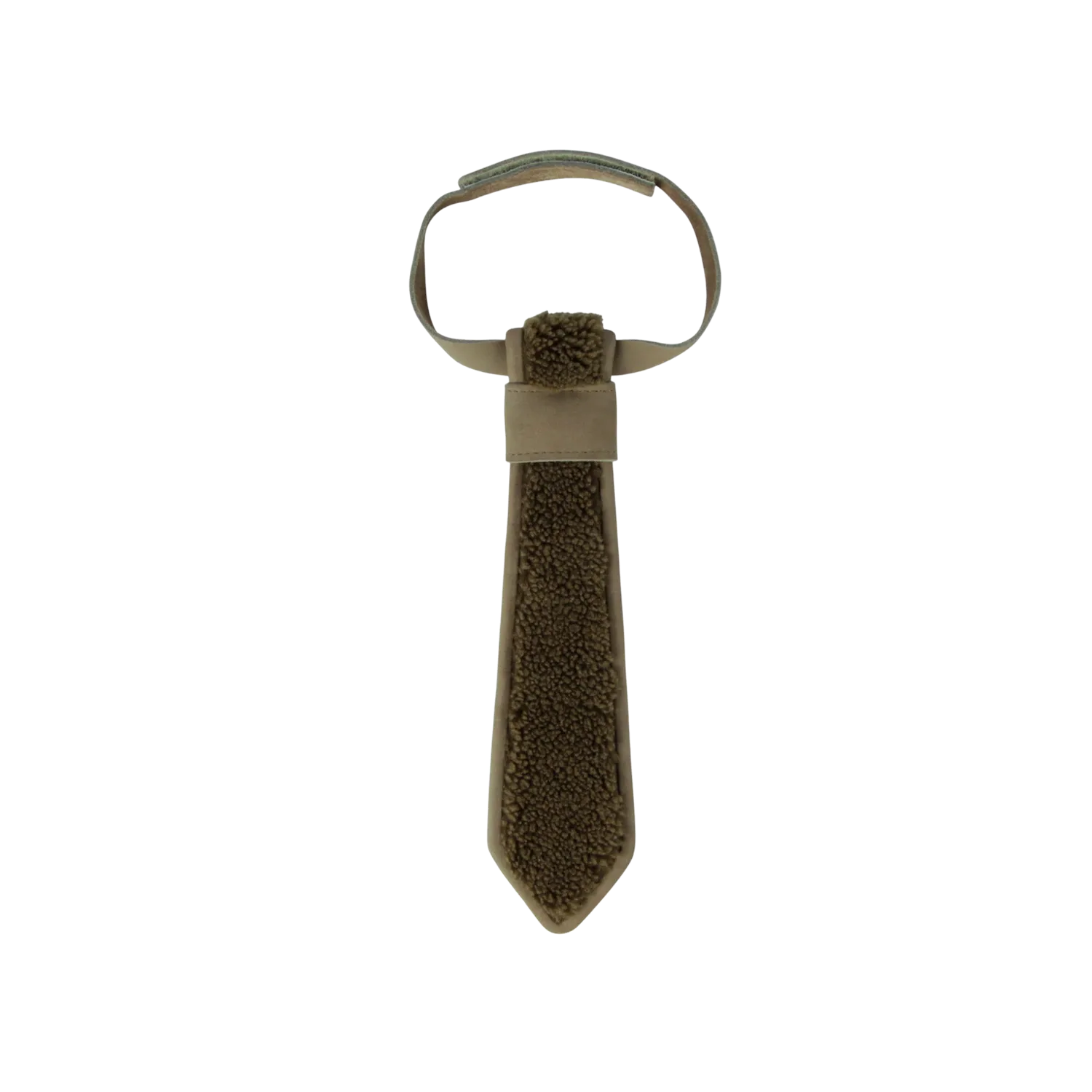 Arnold Tie | Stone Curly Faux Fur