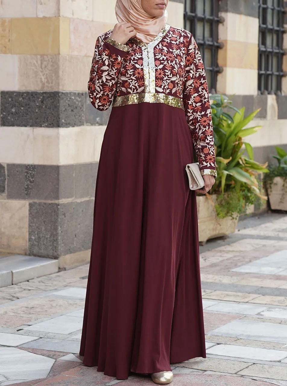 Atiqa Embroidered Abaya Gown