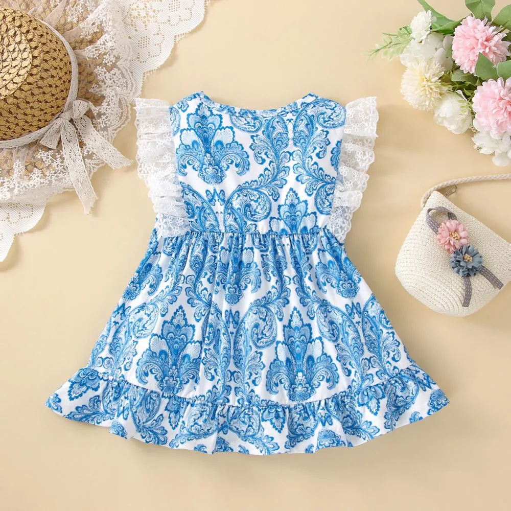 Baby Girl Summer Floral Lace Dress Baby Clothing In Bulk