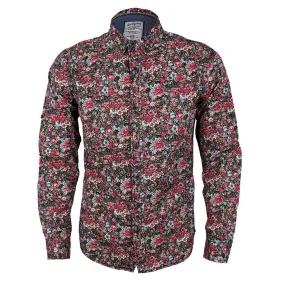 Badgley Men's Full Flowered Designed Long Sleeve Shirt Badgley Men's Full Flowered Designed Long Sleeve Shirt