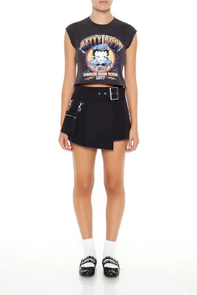 Belted Pleated Mini Wrap Skort Belted Pleated Mini Wrap Skort