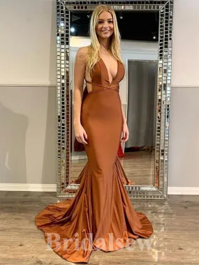 Best Burnt Orange Open Back Fashion Elegant Mermaid Formal Long Evening Prom Dresses PD1044 Best Burnt Orange Open Back Fashion Elegant Mermaid Formal Long Evening Prom Dresses PD1044