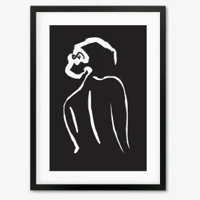 Black & White Nude Drawing Framed Art Black & White Nude Drawing Framed Art