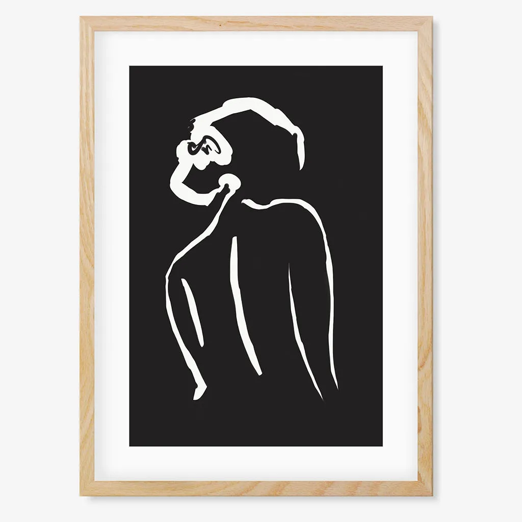 Black & White Nude Drawing Framed Art