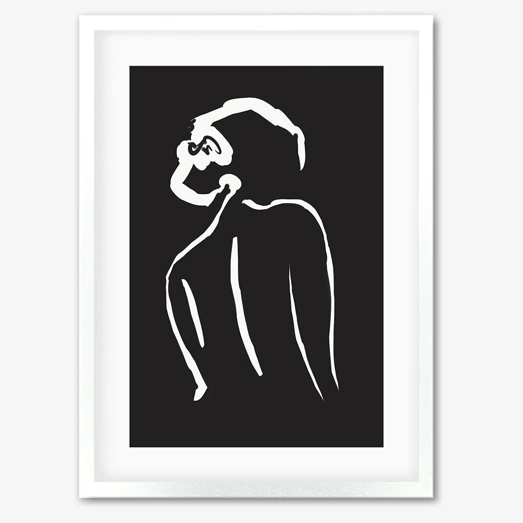 Black & White Nude Drawing Framed Art