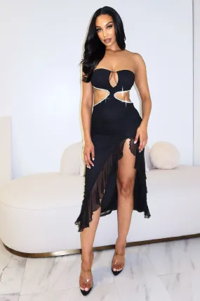 Born With It Mesh Midi Ruffle Dress Born With It Mesh Midi Ruffle Dress