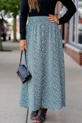 Bouquets Button Accent Maxi Skirt Bouquets Button Accent Maxi Skirt