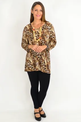 Brown cheetah Tunic Brown cheetah Tunic