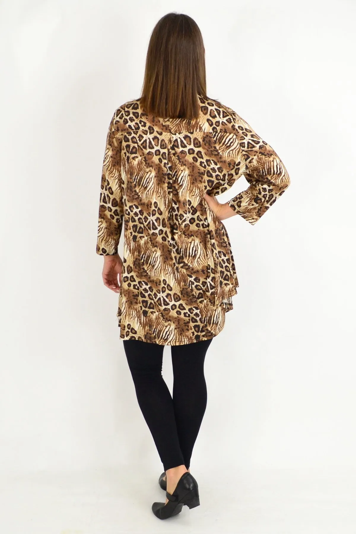Brown cheetah Tunic