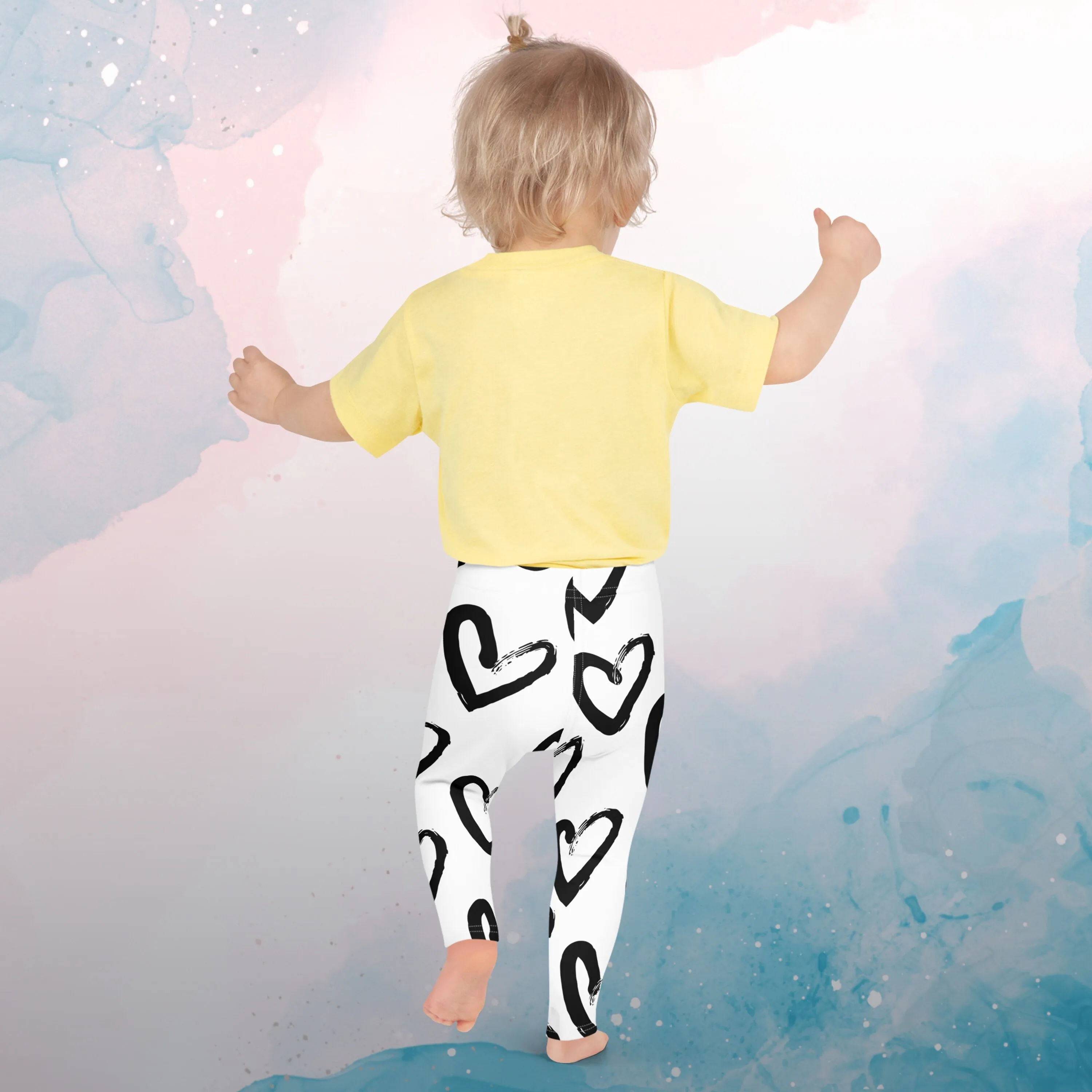 Brush Stroke Hearts Kid's Leggings