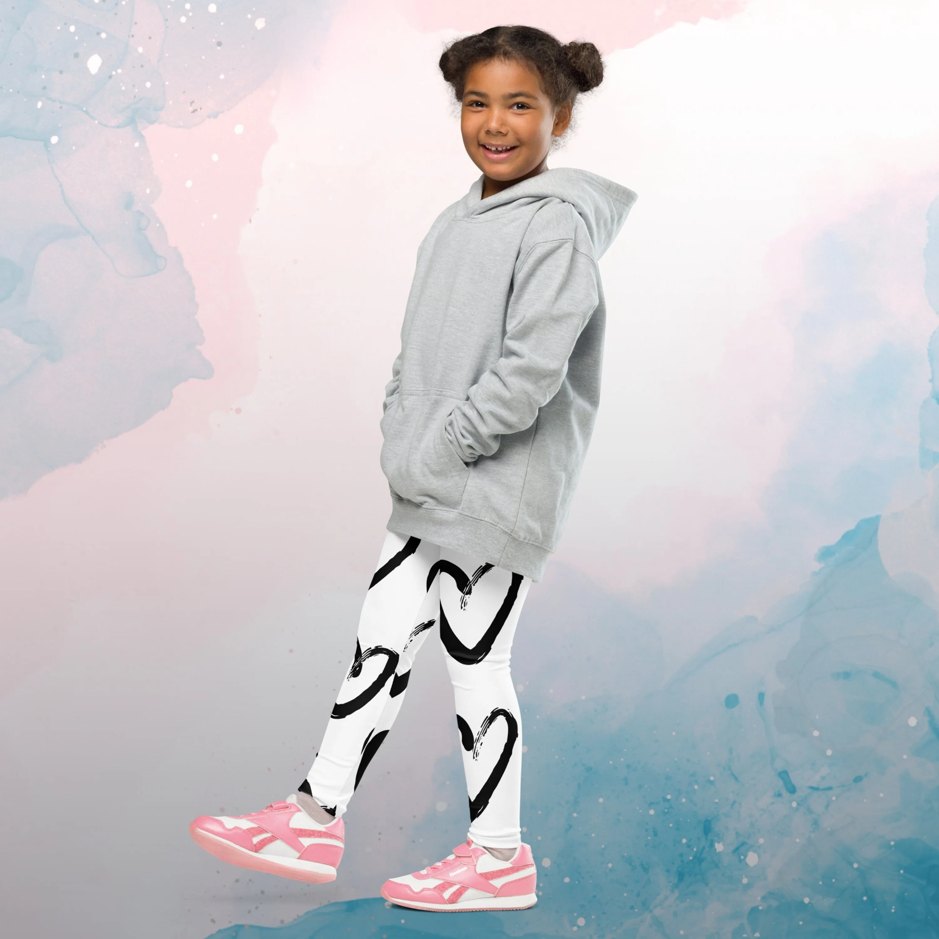 Brush Stroke Hearts Kid's Leggings