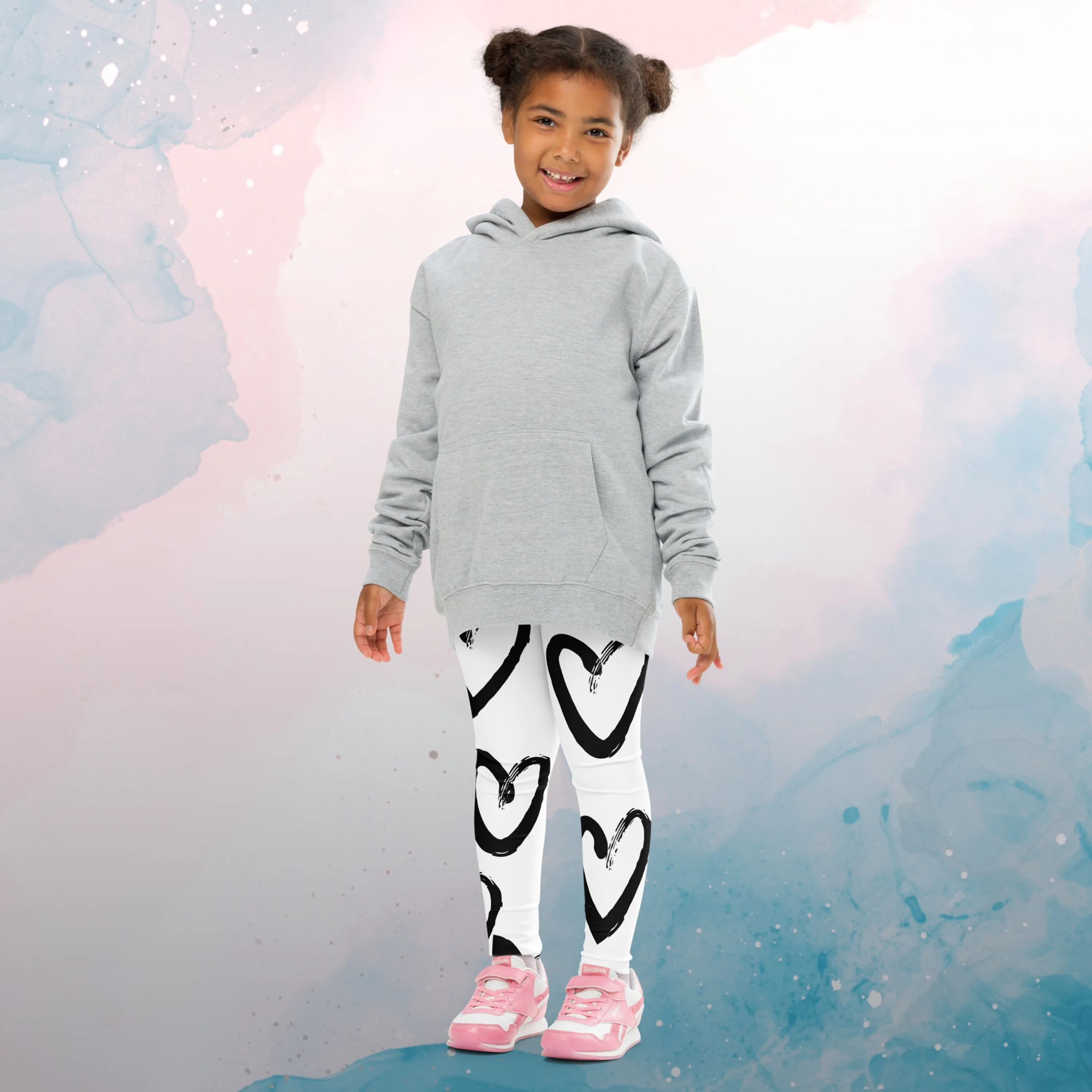 Brush Stroke Hearts Kid's Leggings