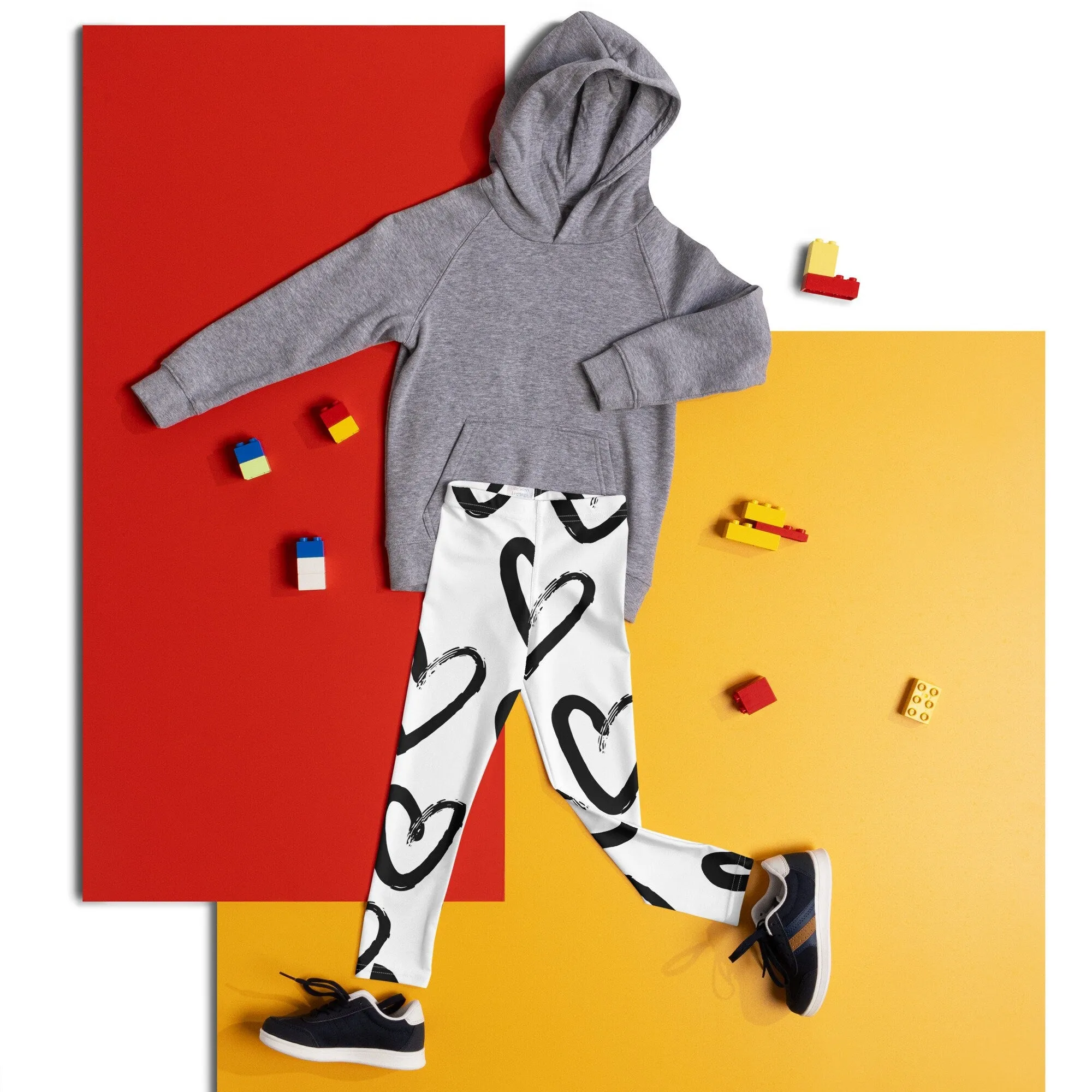 Brush Stroke Hearts Kid's Leggings