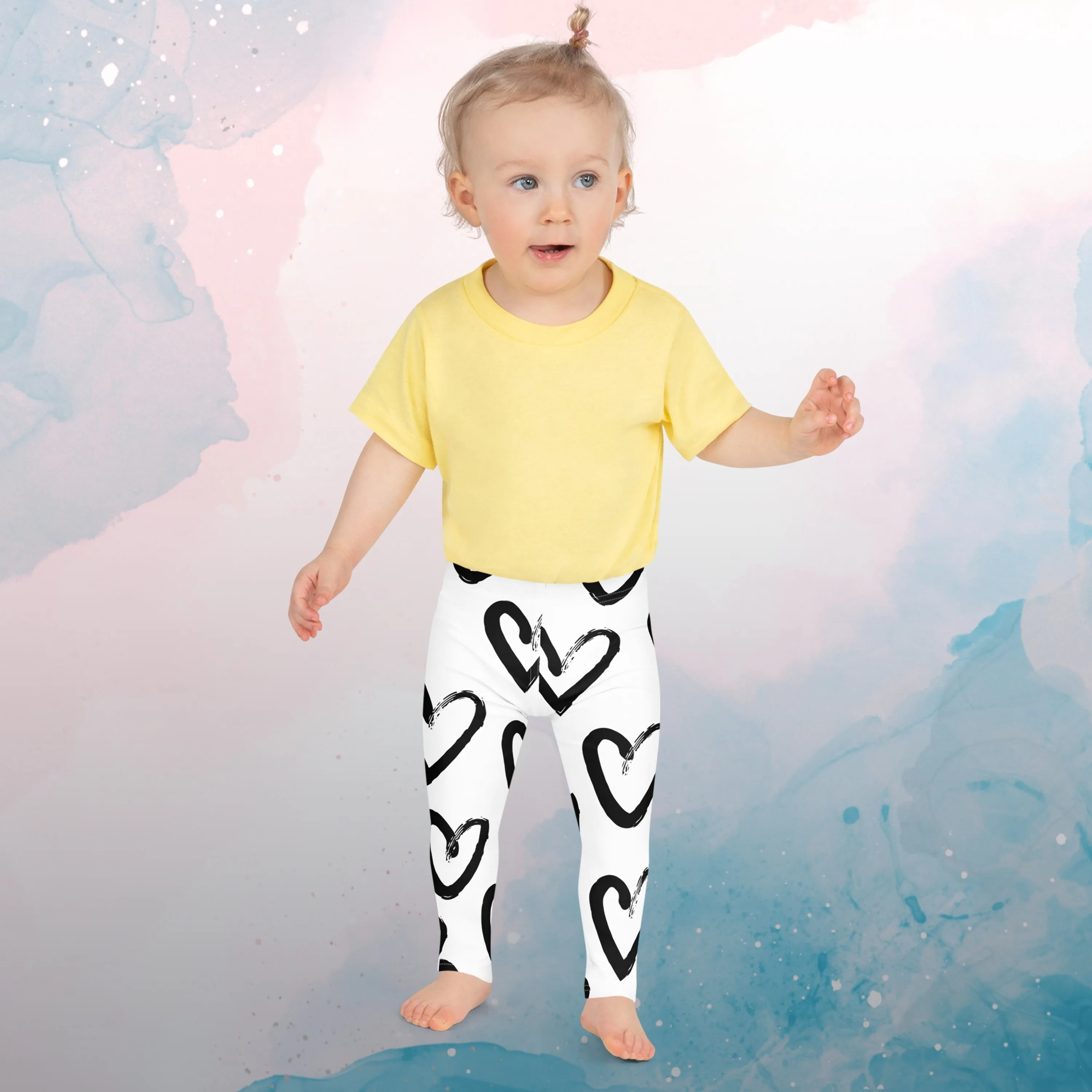 Brush Stroke Hearts Kid's Leggings