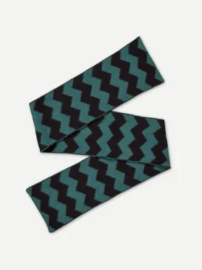 BRUSHED ZIGZAG SCARF COSSACK & BLACK BRUSHED ZIGZAG SCARF COSSACK & BLACK