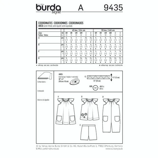 Burda Baby/Child Outfit 9435