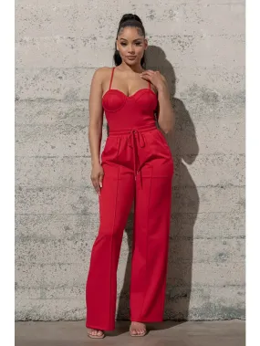 Bustier Bodysuits w/ Elastic Waist Wide Leg Pants Bustier Bodysuits w/ Elastic Waist Wide Leg Pants
