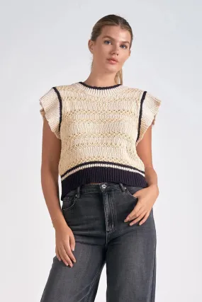 Cap Sleeve Crewneck Sweater Cap Sleeve Crewneck Sweater