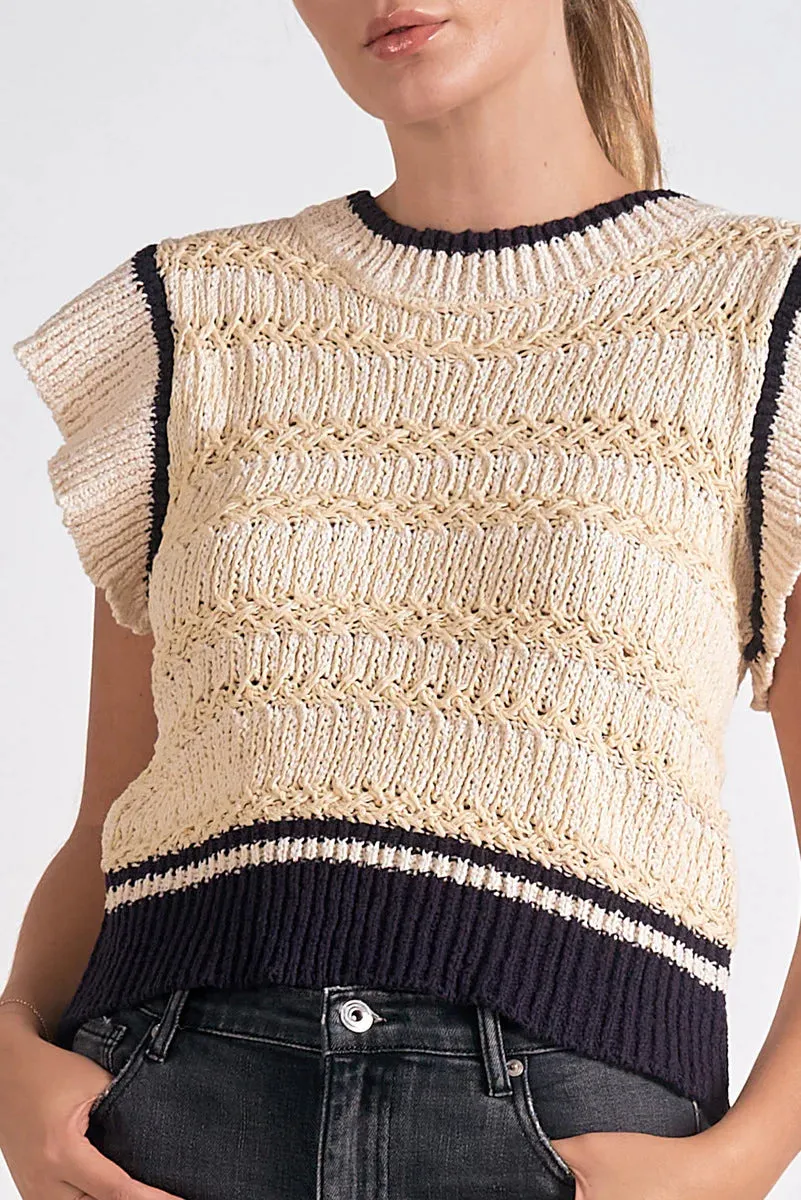 Cap Sleeve Crewneck Sweater