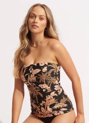 Castaway DD Cup Bandeau Tankini Top - Black Castaway DD Cup Bandeau Tankini Top - Black